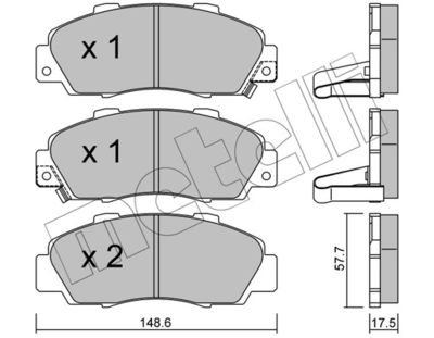 2202980 METELLI Комплект тормозных колодок, дисковый тормоз