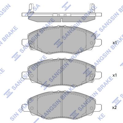 SP1412 Hi-Q Комплект тормозных колодок, дисковый тормоз