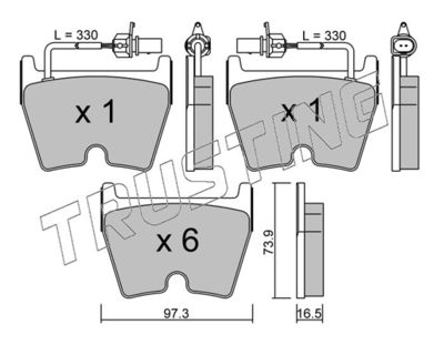 10670 TRUSTING Комплект тормозных колодок, дисковый тормоз