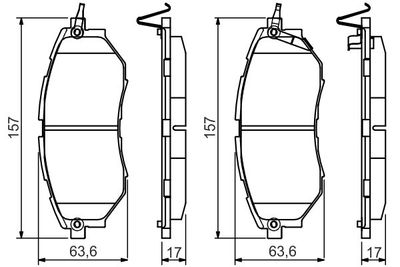 0986495156 BOSCH Комплект тормозных колодок, дисковый тормоз