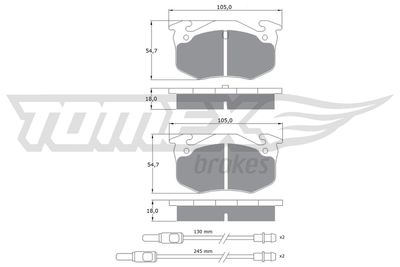 TX10511 TOMEX Brakes Комплект тормозных колодок, дисковый тормоз