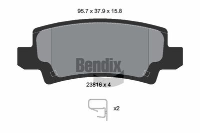 BPD1370 BENDIX Braking Комплект тормозных колодок, дисковый тормоз