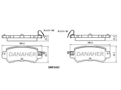 DBP2482 DANAHER Комплект тормозных колодок, дисковый тормоз