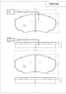 FBP4108 FI.BA Комплект тормозных колодок, дисковый тормоз