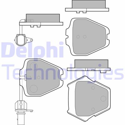 LP1903 DELPHI Комплект тормозных колодок, дисковый тормоз