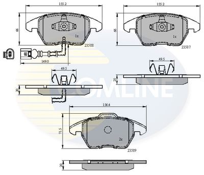 CBP11224 COMLINE Комплект тормозных колодок, дисковый тормоз