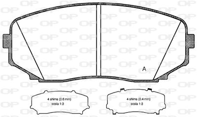 BPA126702 OPEN PARTS Комплект тормозных колодок, дисковый тормоз