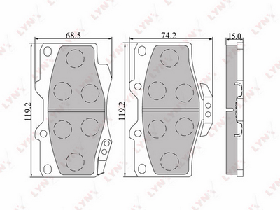 BD7501 LYNXauto Комплект тормозных колодок, дисковый тормоз