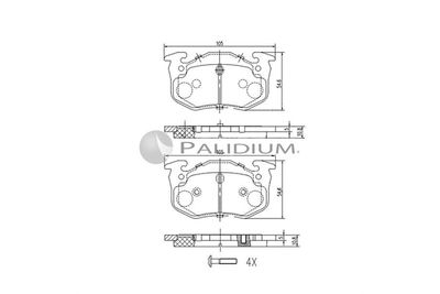 P11036 ASHUKI by Palidium Комплект тормозных колодок, дисковый тормоз