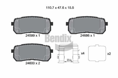 BPD2177 BENDIX Braking Комплект тормозных колодок, дисковый тормоз