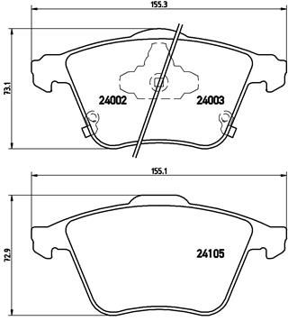 P49038 BREMBO Комплект тормозных колодок, дисковый тормоз