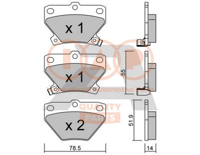 70417002P IAP QUALITY PARTS Комплект тормозных колодок, дисковый тормоз