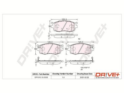 DP1010100093 Dr!ve+ Комплект тормозных колодок, дисковый тормоз