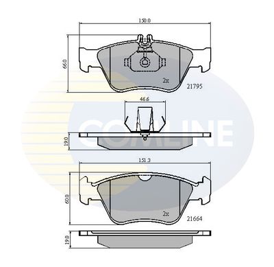 CBP0274 COMLINE Комплект тормозных колодок, дисковый тормоз