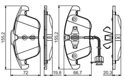 0986495129 BOSCH Комплект тормозных колодок, дисковый тормоз