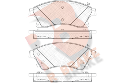 RB1942202 R BRAKE Комплект тормозных колодок, дисковый тормоз