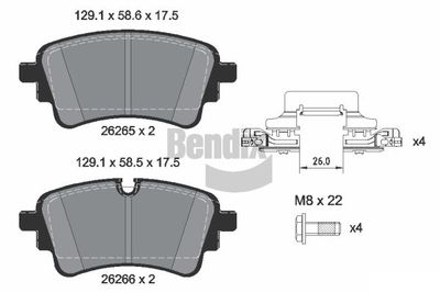 BPD1648 BENDIX Braking Комплект тормозных колодок, дисковый тормоз