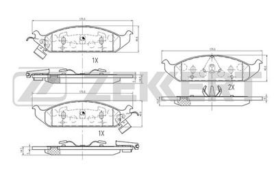 BS2427 ZEKKERT Комплект тормозных колодок, дисковый тормоз