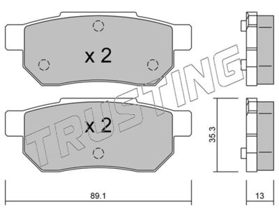 1730 TRUSTING Комплект тормозных колодок, дисковый тормоз