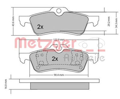 1170154 METZGER Комплект тормозных колодок, дисковый тормоз