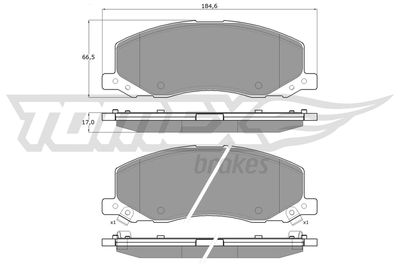 TX1635 TOMEX Brakes Комплект тормозных колодок, дисковый тормоз