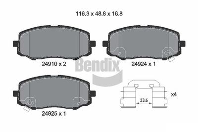 BPD1556 BENDIX Braking Комплект тормозных колодок, дисковый тормоз