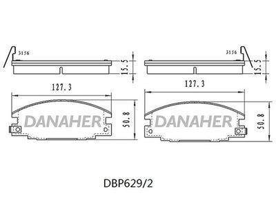 DBP6292 DANAHER Комплект тормозных колодок, дисковый тормоз