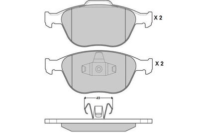 121078 E.T.F. Комплект тормозных колодок, дисковый тормоз