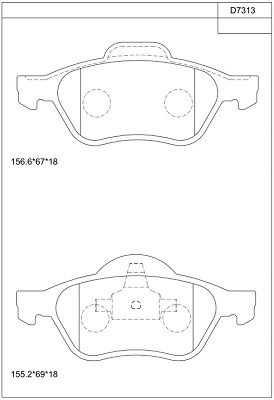 KD7313 ASIMCO Комплект тормозных колодок, дисковый тормоз