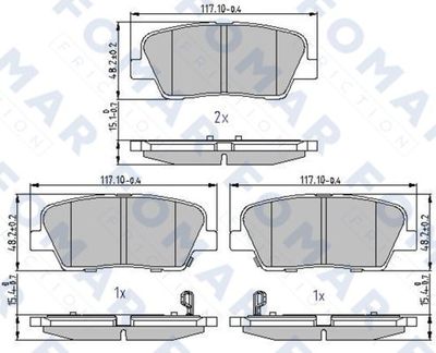 FO241481 FOMAR Friction Комплект тормозных колодок, дисковый тормоз