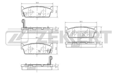 BS1262 ZEKKERT Комплект тормозных колодок, дисковый тормоз