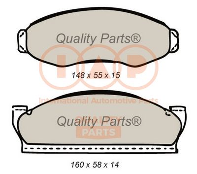 70410021 IAP QUALITY PARTS Комплект тормозных колодок, дисковый тормоз