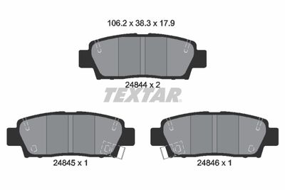 2484401 TEXTAR Комплект тормозных колодок, дисковый тормоз