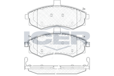 181643 ICER Комплект тормозных колодок, дисковый тормоз