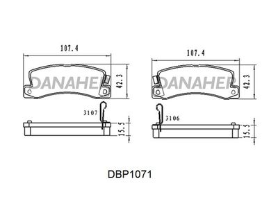 DBP1071 DANAHER Комплект тормозных колодок, дисковый тормоз