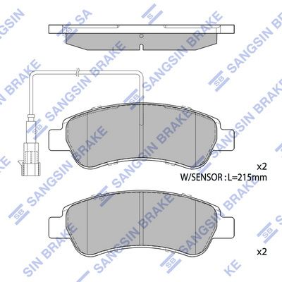 SP1727A Hi-Q Комплект тормозных колодок, дисковый тормоз