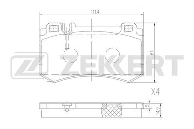 BS1194 ZEKKERT Комплект тормозных колодок, дисковый тормоз