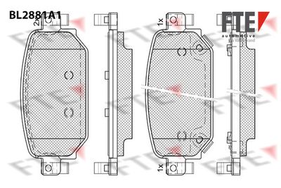 BL2881A1 FTE Комплект тормозных колодок, дисковый тормоз