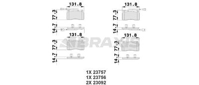 AB0505 BRAXIS Комплект тормозных колодок, дисковый тормоз