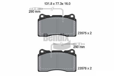 BPD2012 BENDIX Braking Комплект тормозных колодок, дисковый тормоз