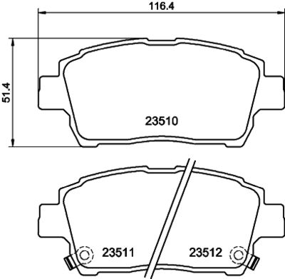 8DB355027591 HELLA Комплект тормозных колодок, дисковый тормоз