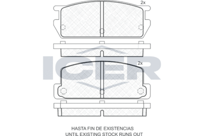 180639 ICER Комплект тормозных колодок, дисковый тормоз