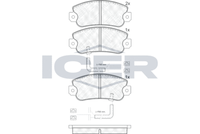 180658 ICER Комплект тормозных колодок, дисковый тормоз