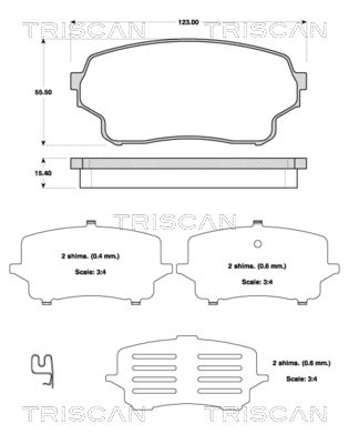 811069016 TRISCAN Комплект тормозных колодок, дисковый тормоз