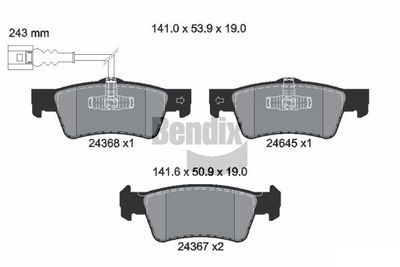 BPD2141 BENDIX Braking Комплект тормозных колодок, дисковый тормоз