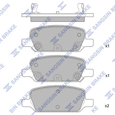 SP2825 Hi-Q Комплект тормозных колодок, дисковый тормоз