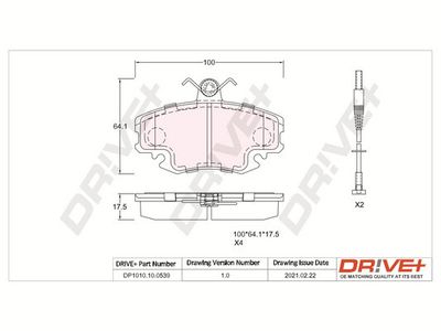 DP1010100539 Dr!ve+ Комплект тормозных колодок, дисковый тормоз