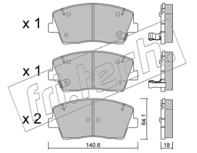 11680 fri.tech. Комплект тормозных колодок, дисковый тормоз