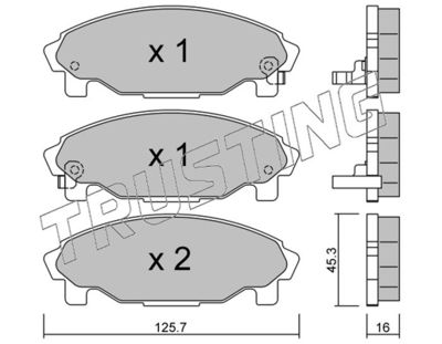 3880 TRUSTING Комплект тормозных колодок, дисковый тормоз