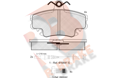 RB0993700 R BRAKE Комплект тормозных колодок, дисковый тормоз